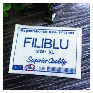 Egyéni ruházati címke, kézzel készített textil szövetjel